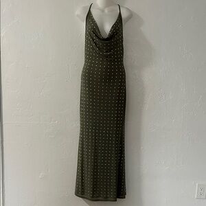 Elegant Olive Green Maxi Dress